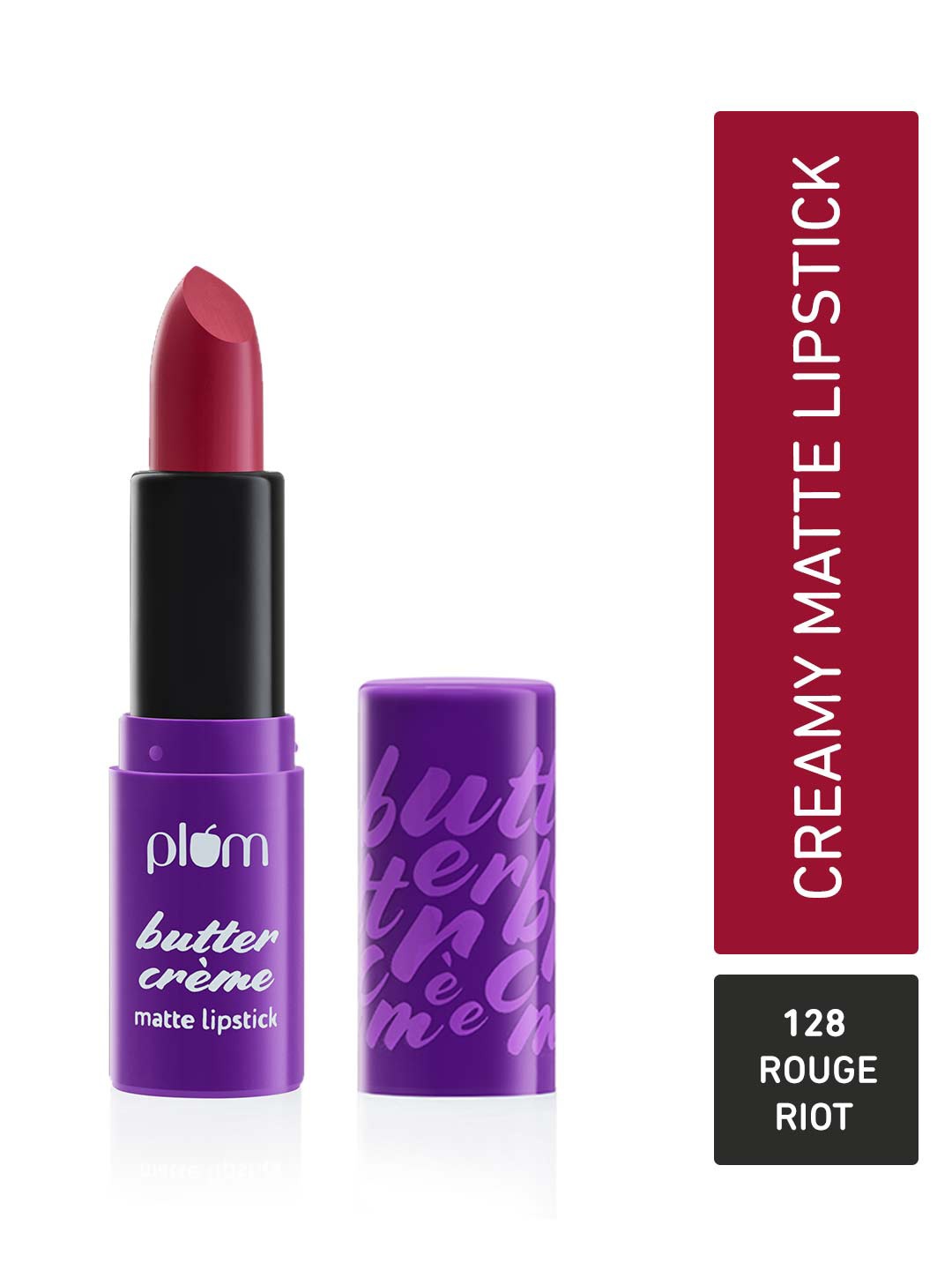 

Plum Butter Creme Highly Pigmented Lightweight Matte Lipstick - Rouge Riot 128, Red