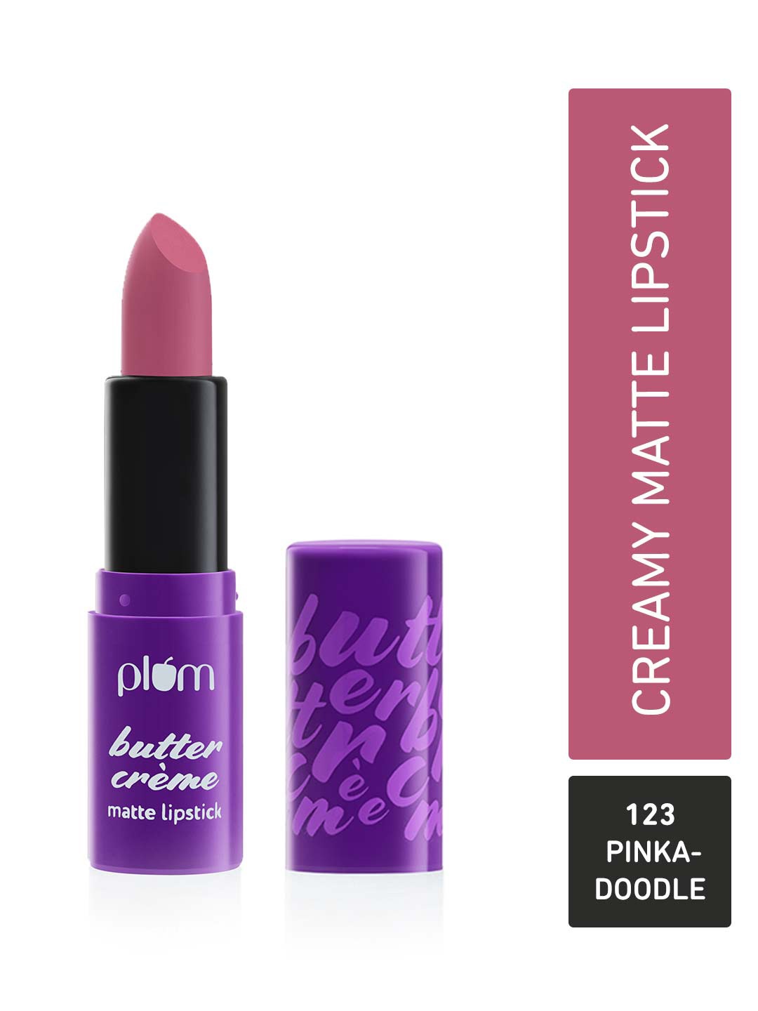 

Plum Butter Creme Highly Pigmented Lightweight Matte Lipstick - Pinka-Doodle 123, Pink