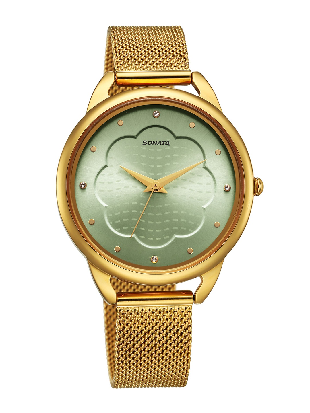 

Sonata Women Brass Dial & Stainless Steel Bracelet Style Straps Analogue Watch 87051YM01, Gold
