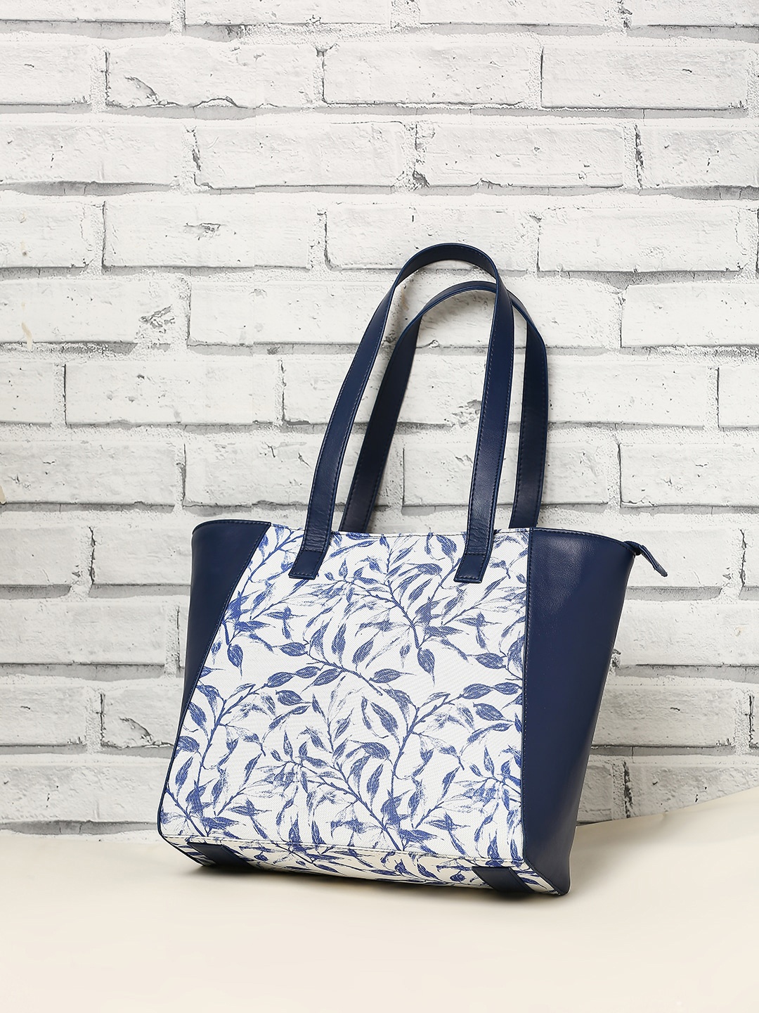 

Sangria Floral Printed Structured Cotton Shoulder Bag, White