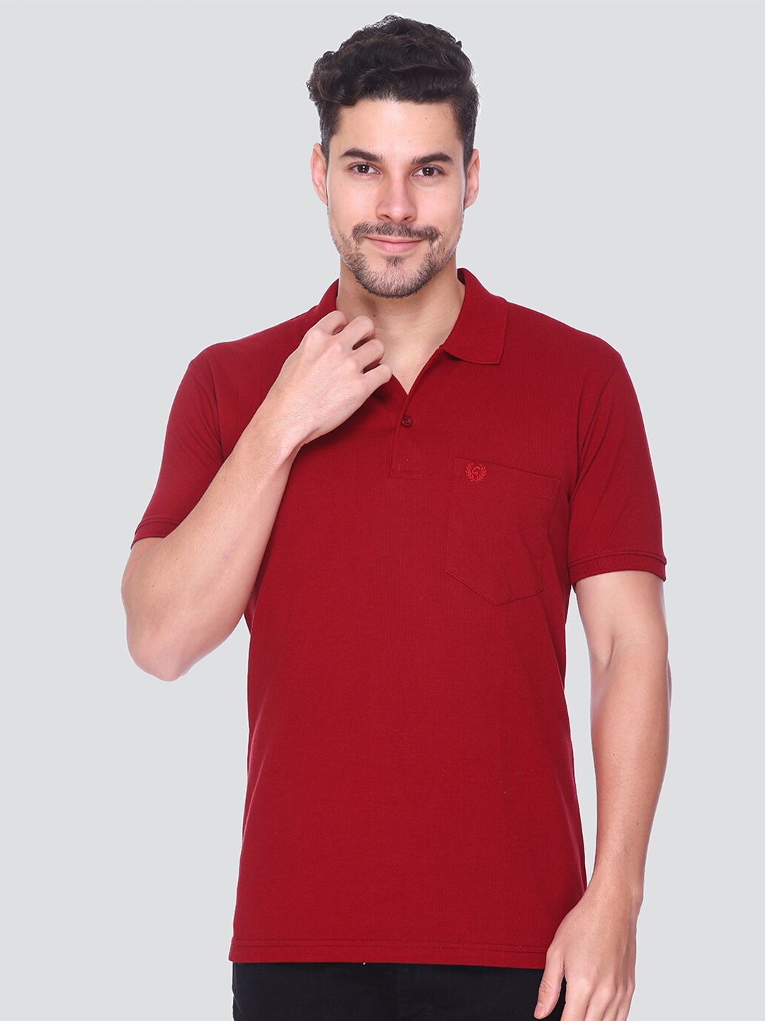 

GUYZ CLUB Polo Collar T-shirt, Maroon