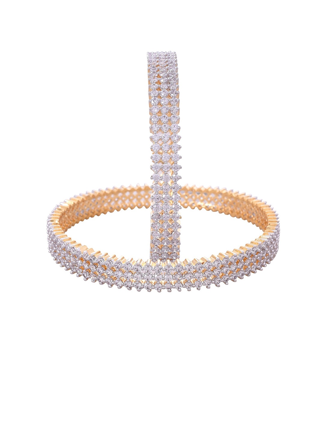 

RATNAVALI JEWELS Set Of 2 Gold-Plated AD-Studded Bangles