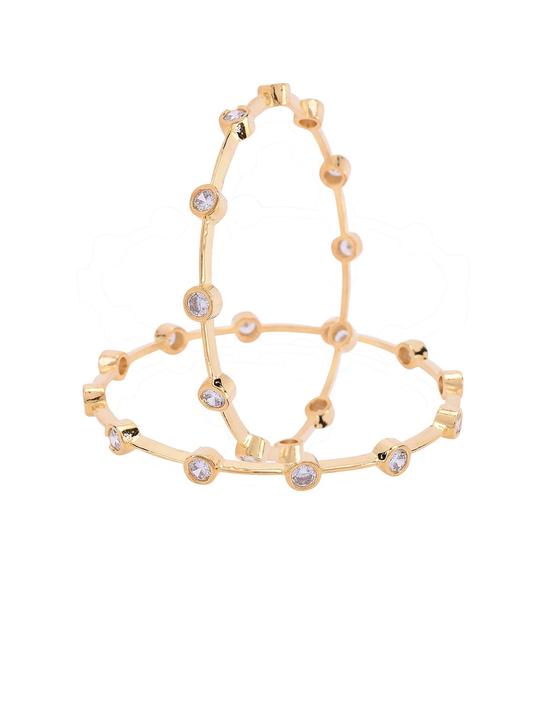 

RATNAVALI JEWELS Set Of 2 Gold-Plated AD-Studded Bangles