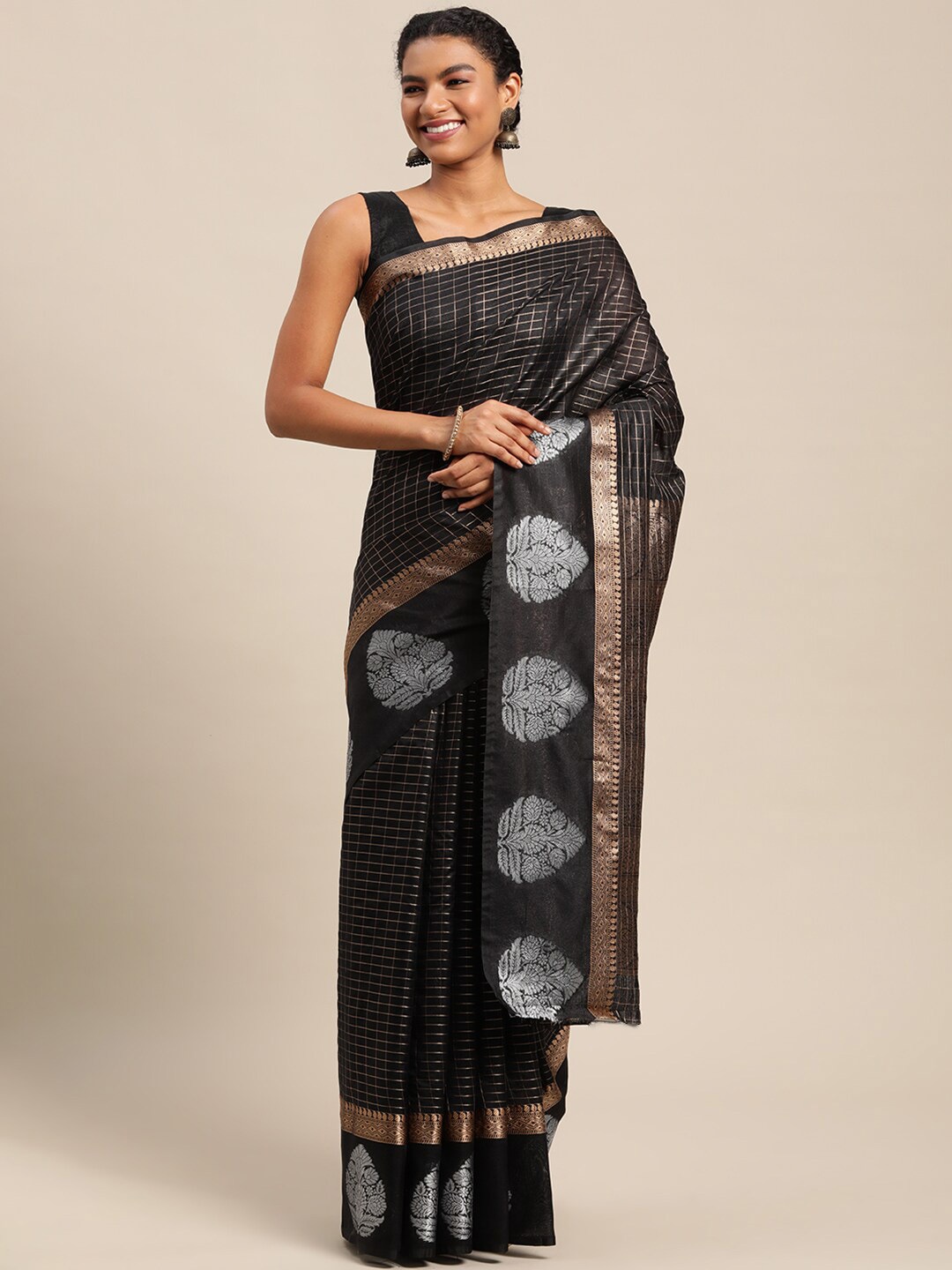 

Anaita Woven Design Zari Banarasi Saree, Black