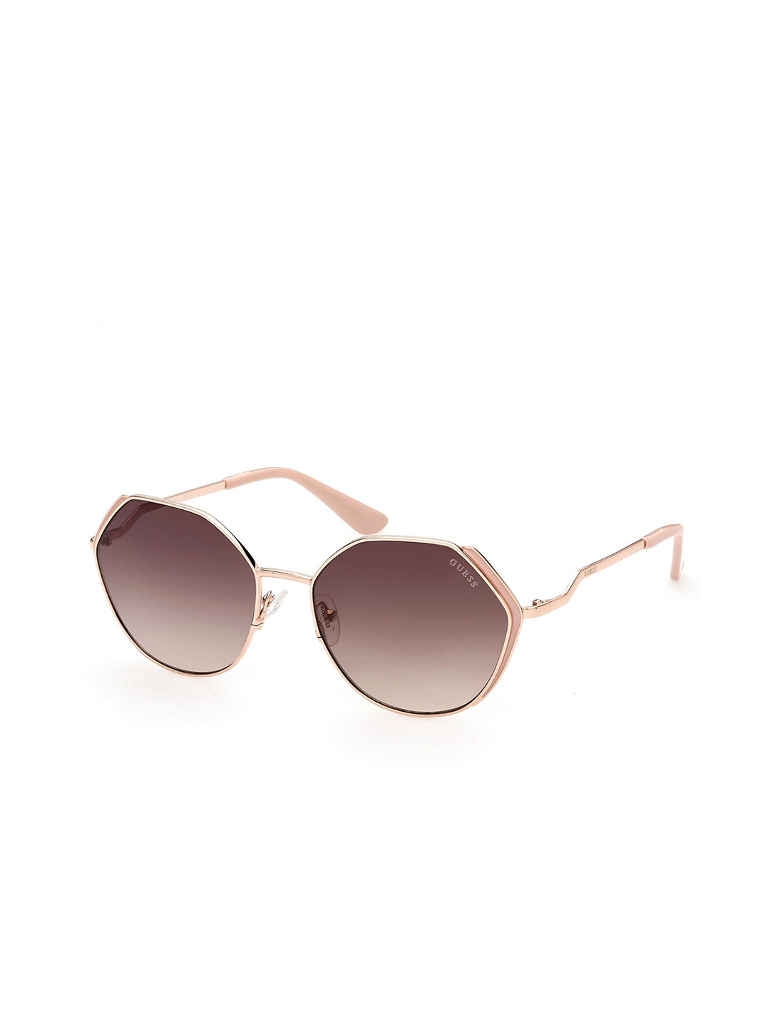

GUESS Women UV Protected Lens Hexagon Sunglasses, Brown