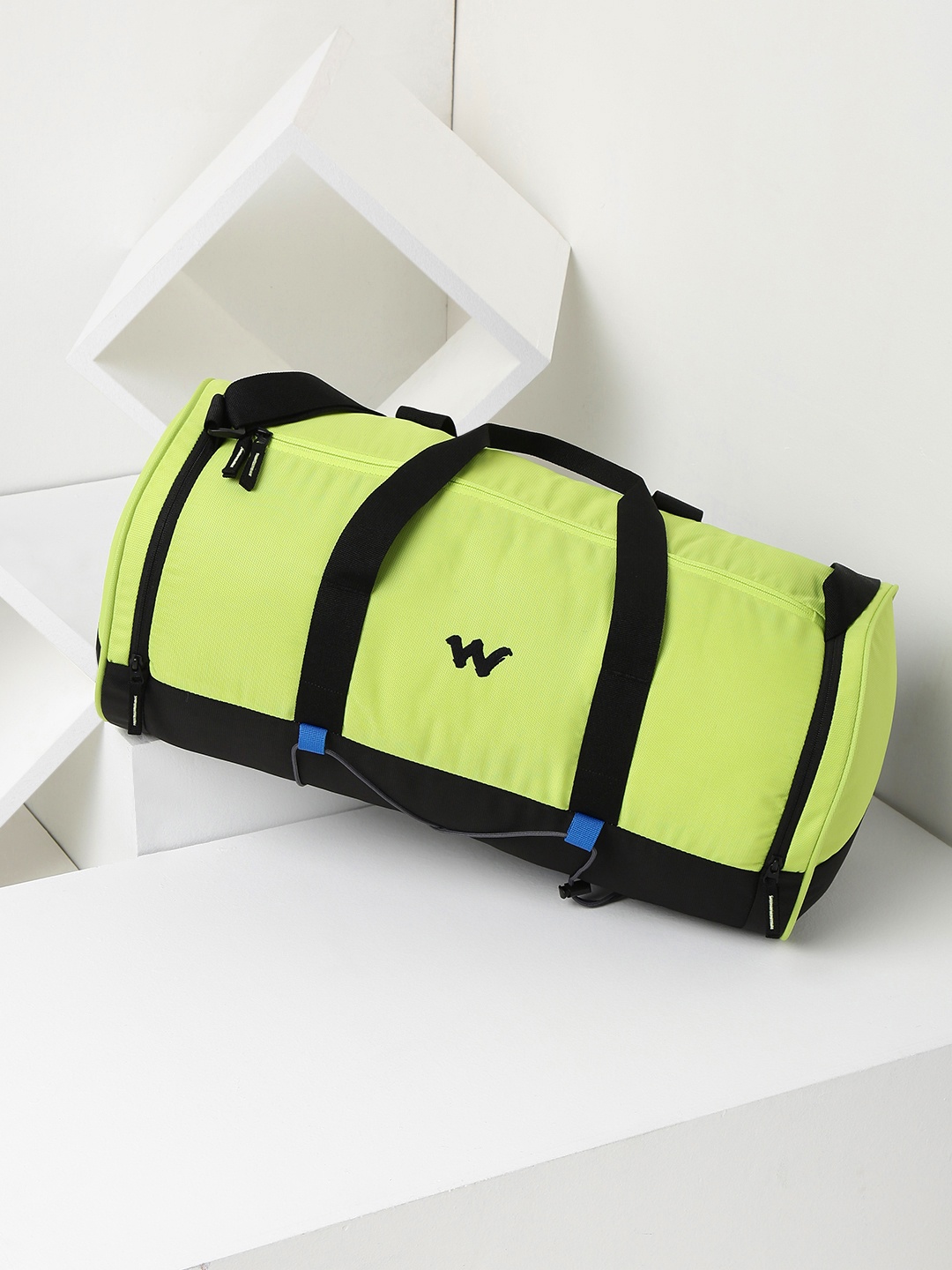 

Wildcraft Unisex Brand Logo Print & Colourblocked Foldable Large Shuttle Pro Duffel Bag, Fluorescent green
