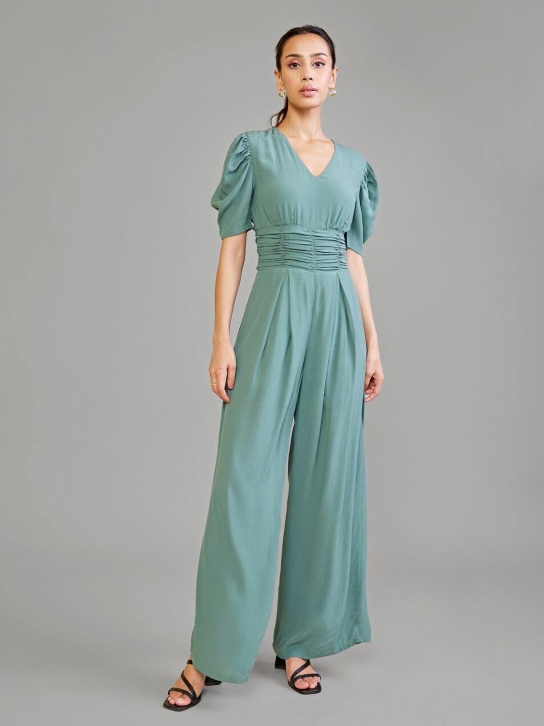 

Style Island V-Neck Modal Basic Jumpsuit, Teal