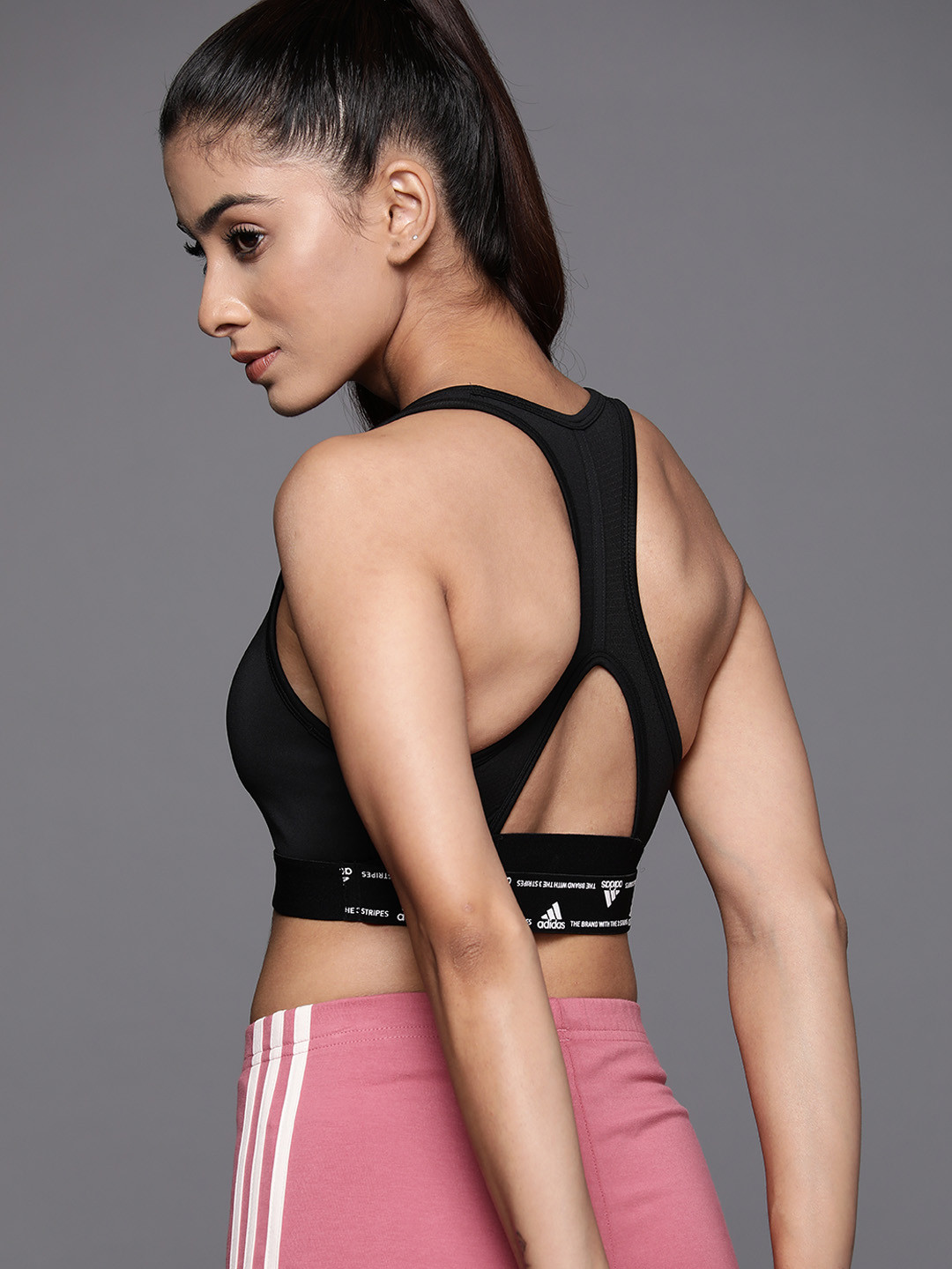 

ADIDAS AEROREADY PWR MS PD Training High-support Lightly Padded Bra, Black