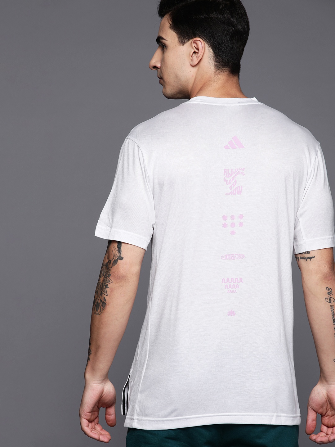 

ADIDAS Back Print Yoga T-shirt, White