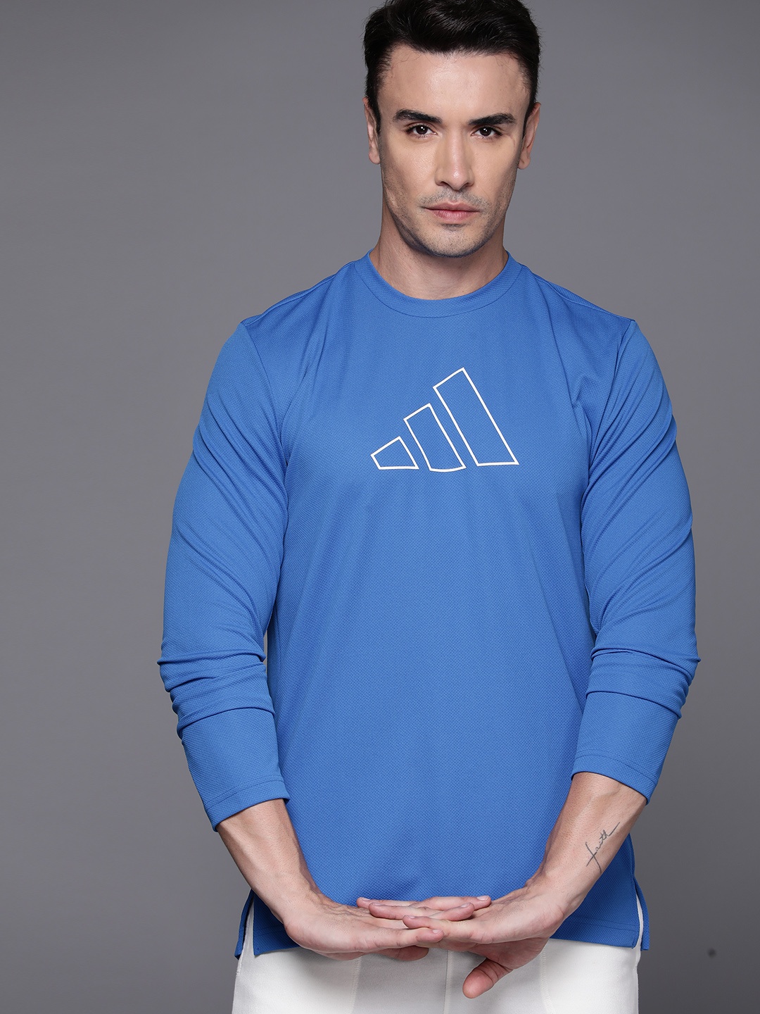 

ADIDAS TI 3B LS Aeroready Training T-shirt, Blue