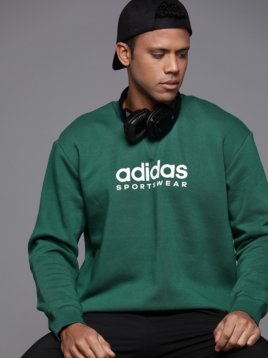 

ADIDAS ALL SZN G Brand Logo Printed Sweatshirt, Green