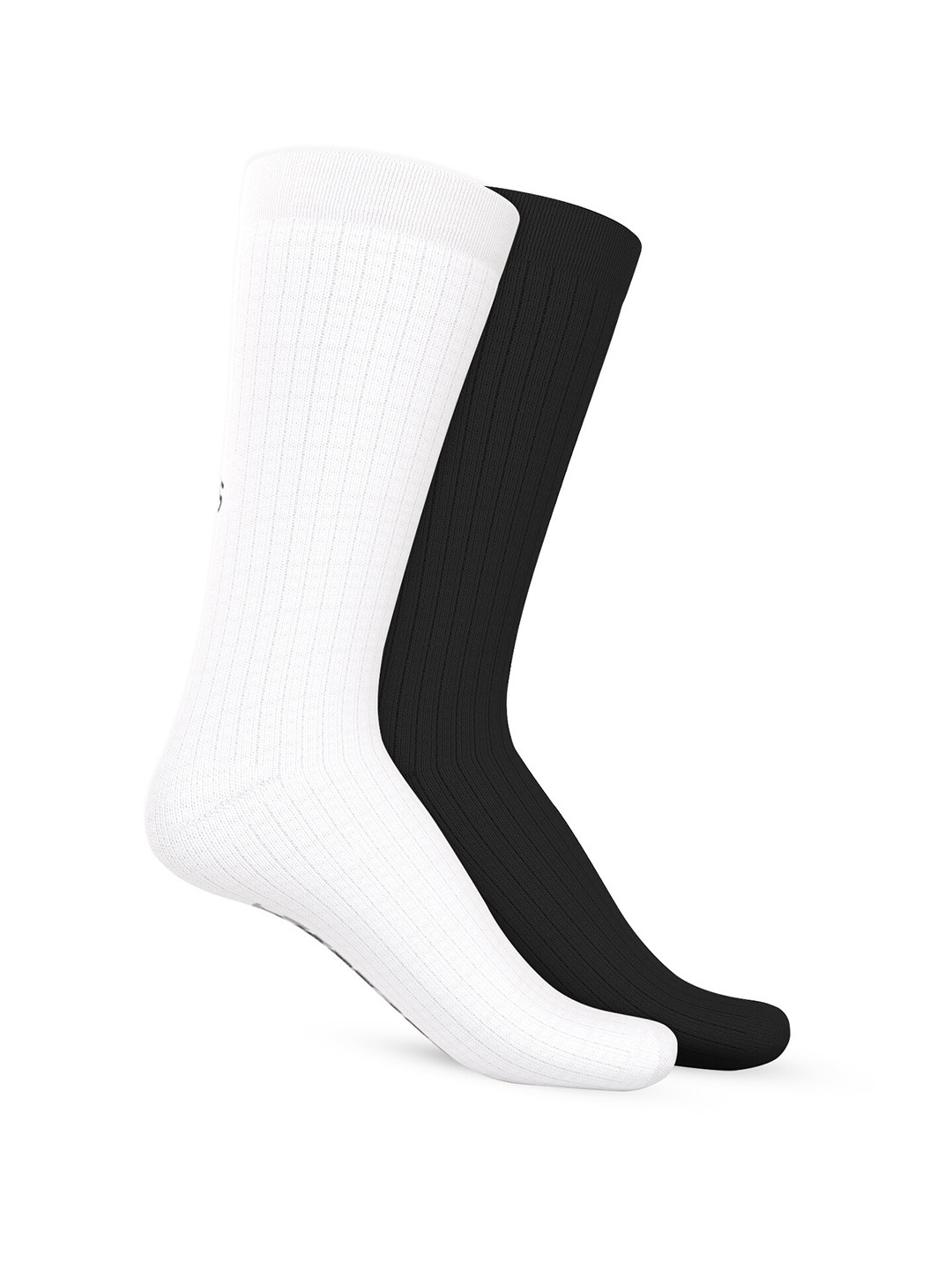 

TalkingSox Unisex Pack Of 2 Durable Moisture Wicking Calf Length Socks, White
