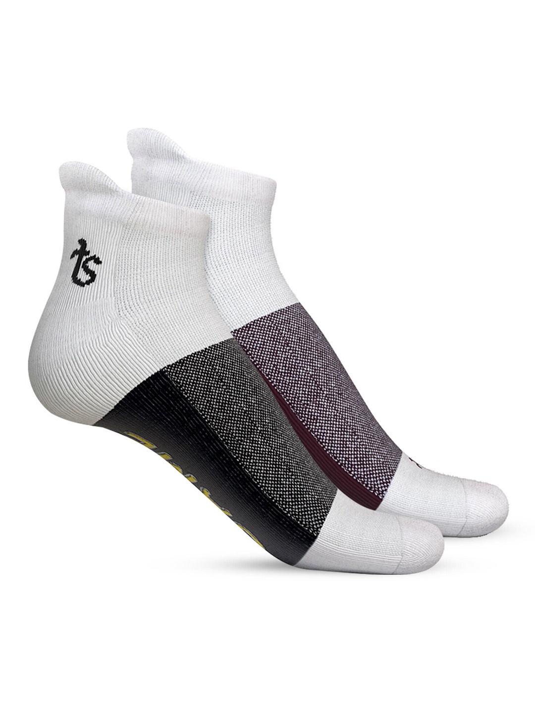 

TalkingSox Unisex Pack Of 2 Colourblocked Ankle Length Socks, Coffee brown