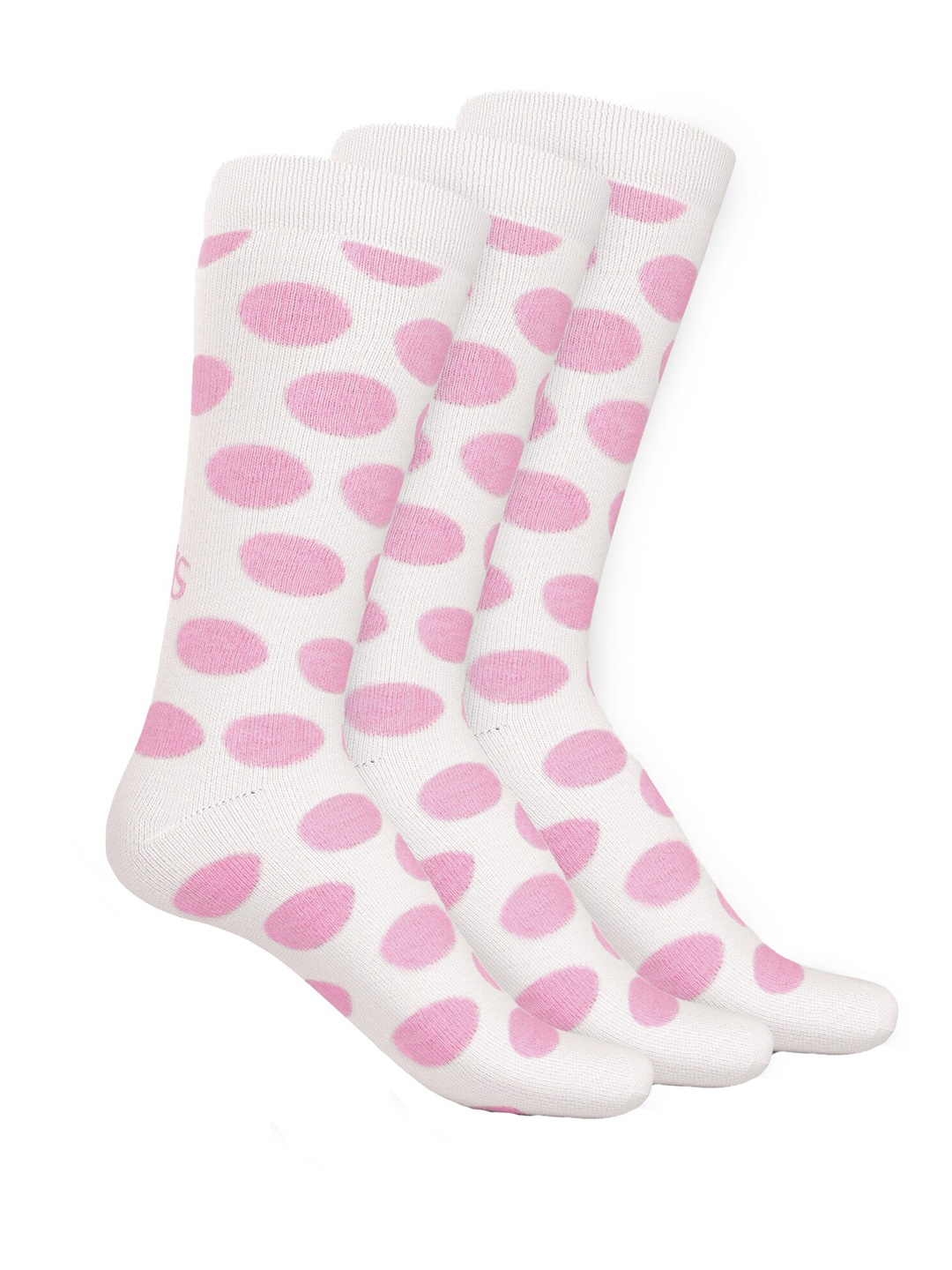 

TalkingSox Unisex Pack Of 3 Printed Calf Length Socks, Pink