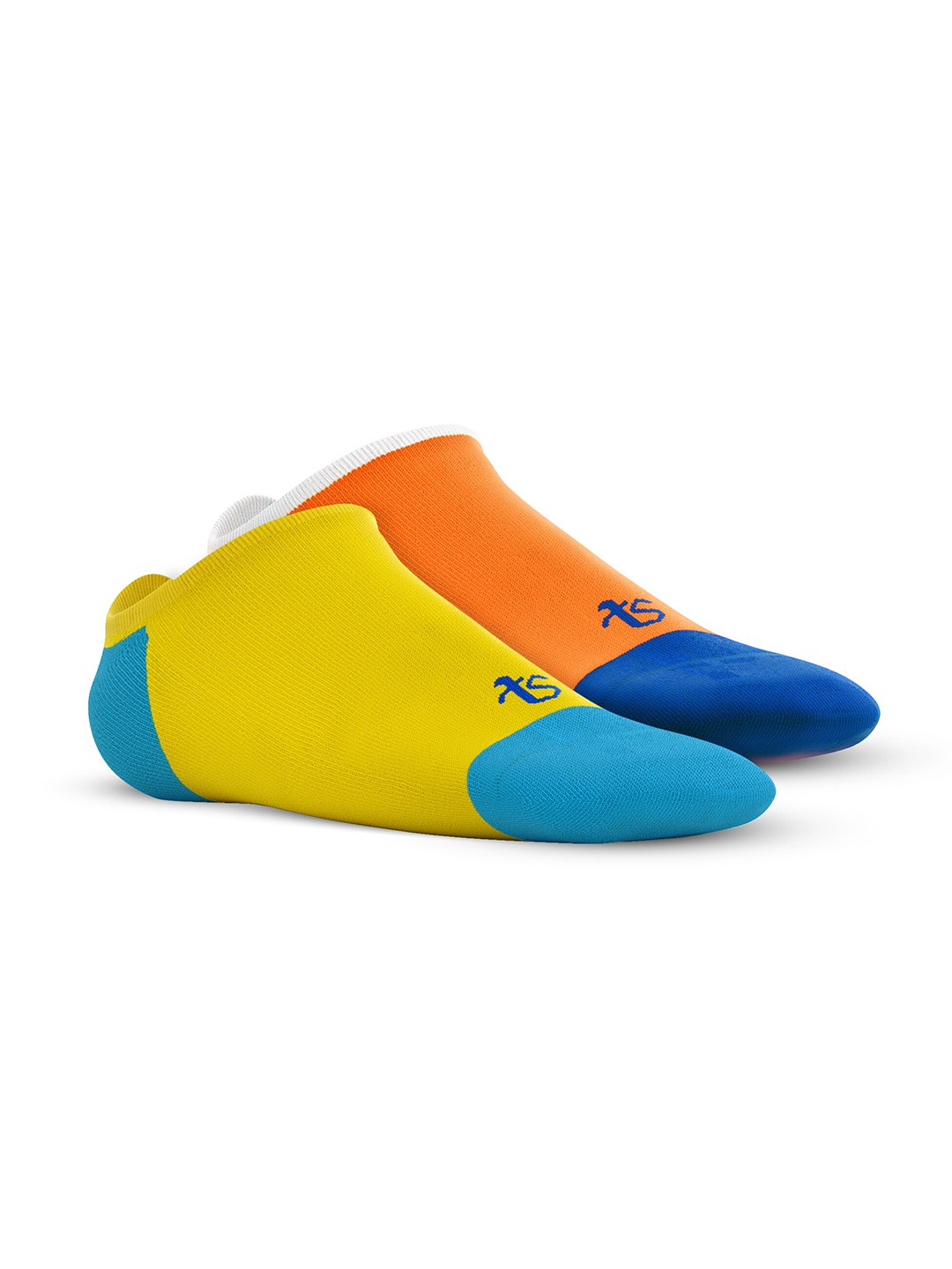 

TalkingSox Unisex Pack Of 2 Colourblocked Shoe Liner Socks, Yellow