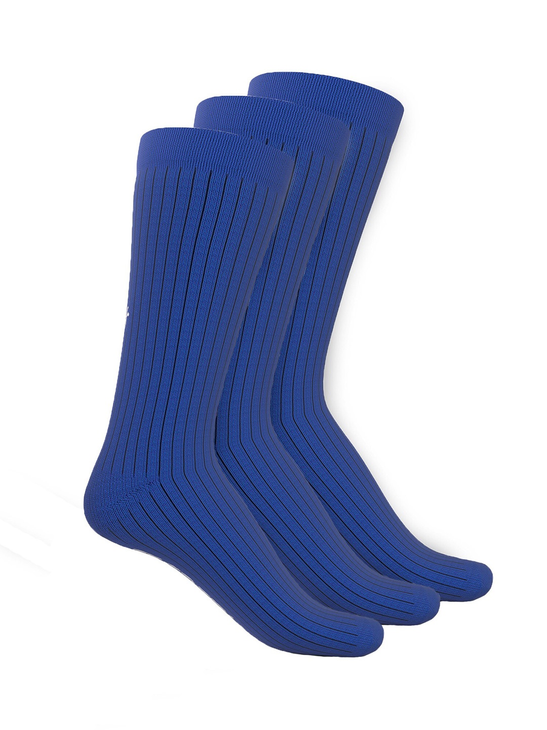 

TalkingSox Unisex Pack Of 3 Striped Calf Length Socks, Blue