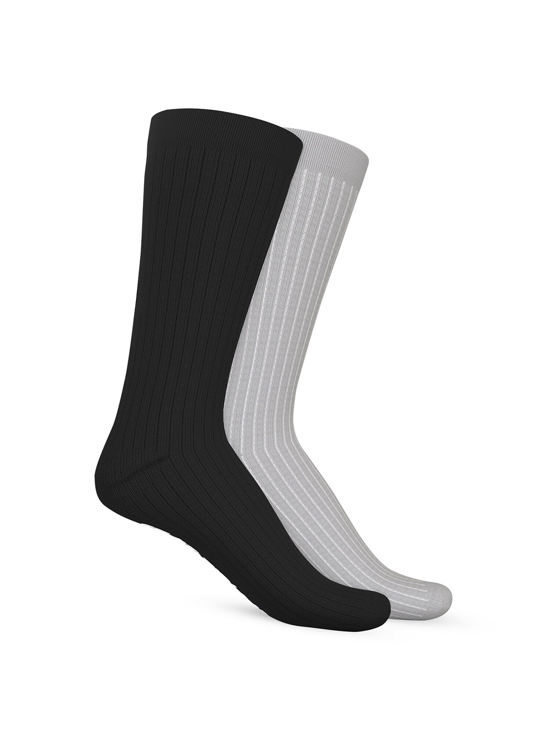 

TalkingSox Unisex Pack Of 2 Striped Calf Length Socks, Black
