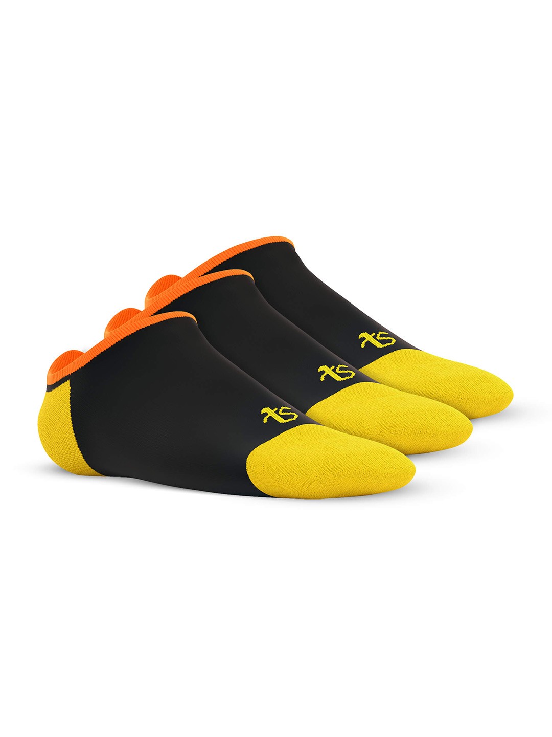 

TalkingSox Unisex Pack Of 3 Colourblocked Shoe Liner Socks, Black