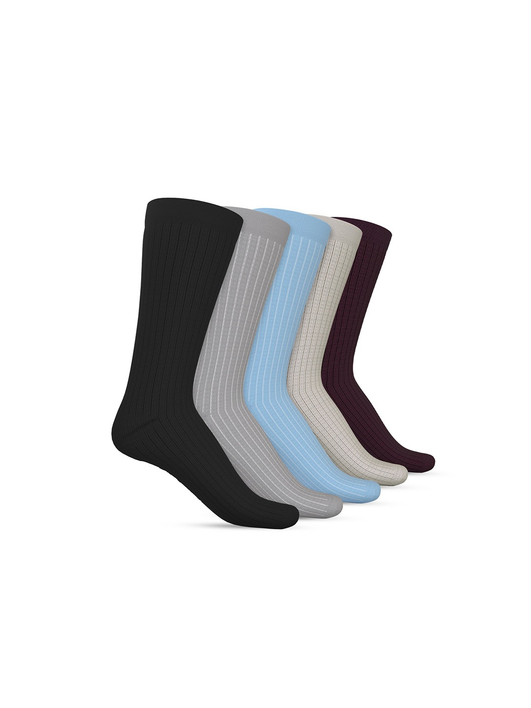 

TalkingSox Unisex Pack Of 5 Durable Moisture Wicking Calf Length Socks, Black