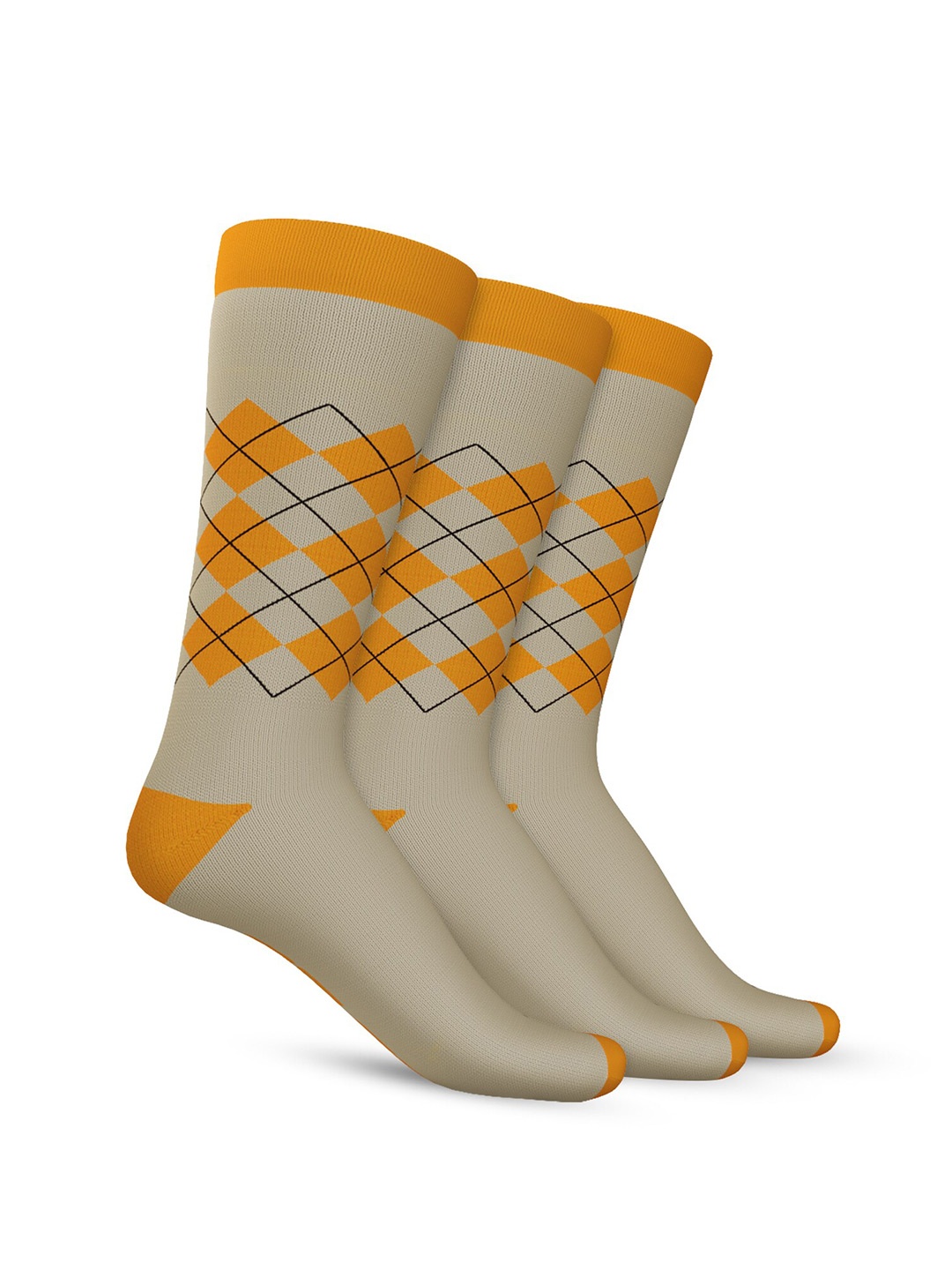 

TalkingSox Unisex Pack Of 3 Printed Calf Length Socks, Steel