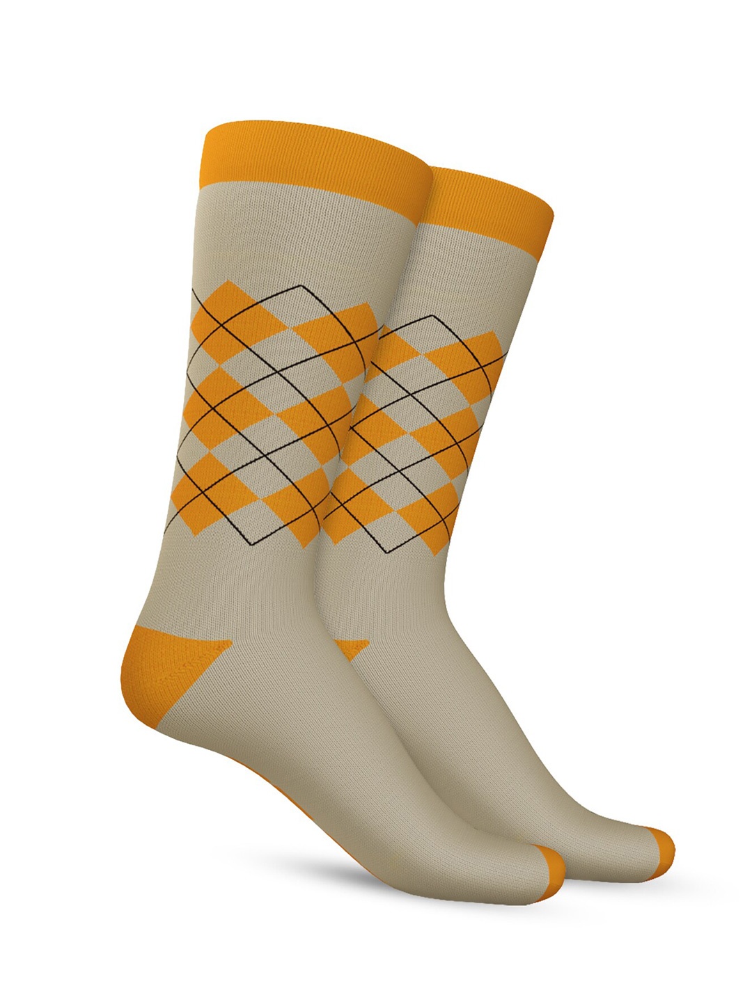 

TalkingSox Unisex Pack Of 2 Patterned Durable Moisture Wicking Calf Length Socks, Grey