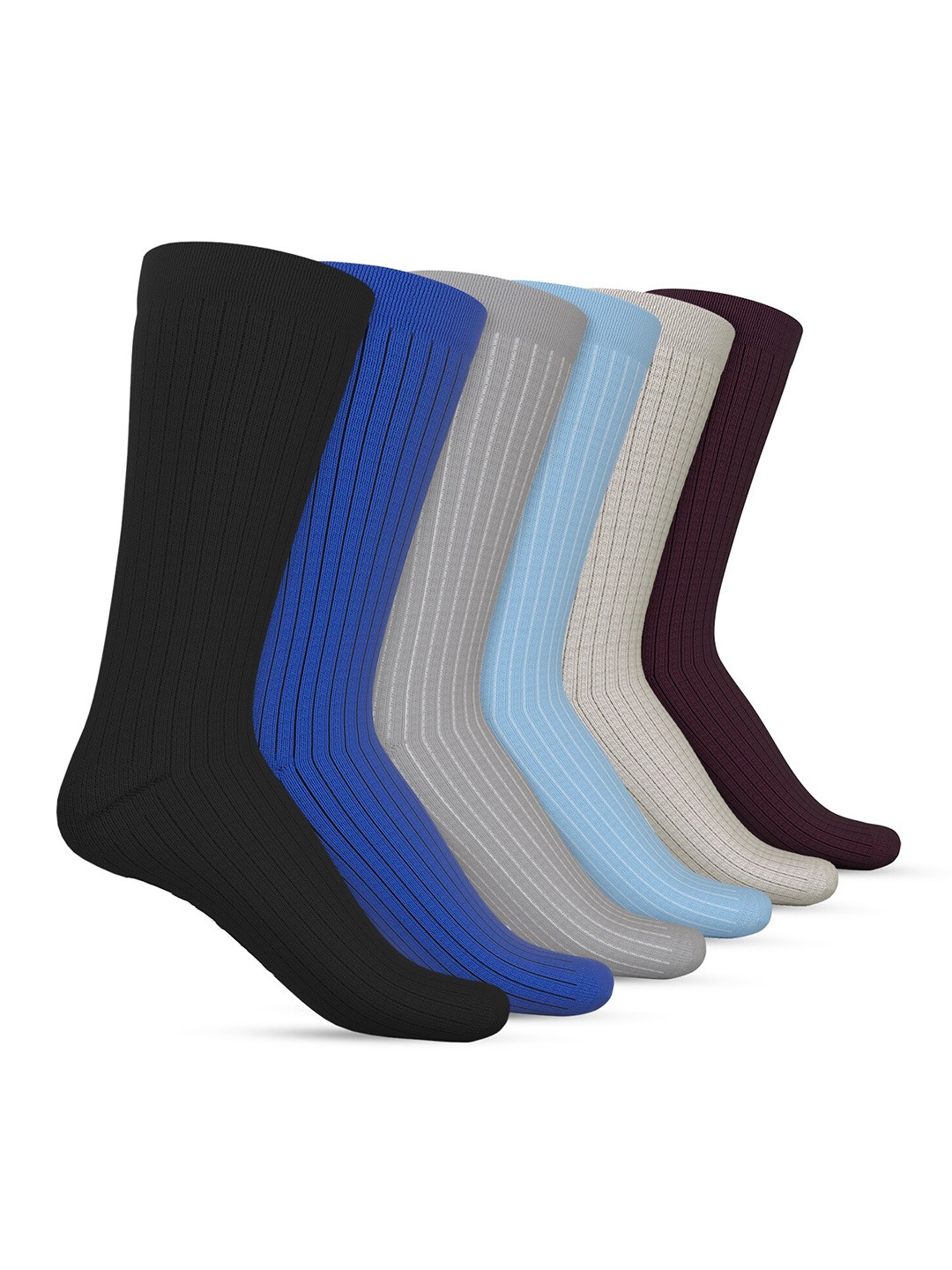 

TalkingSox Unisex Pack Of 6 Calf Length Socks, Black