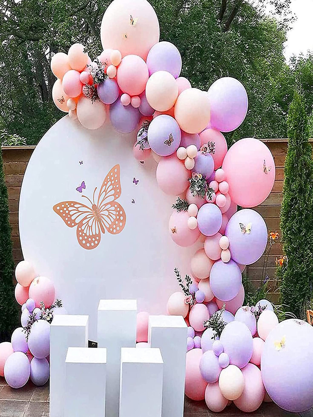 

CHOCOZONE Purple, Pink & Orange 102 Pieces Birthday Decoration Balloons