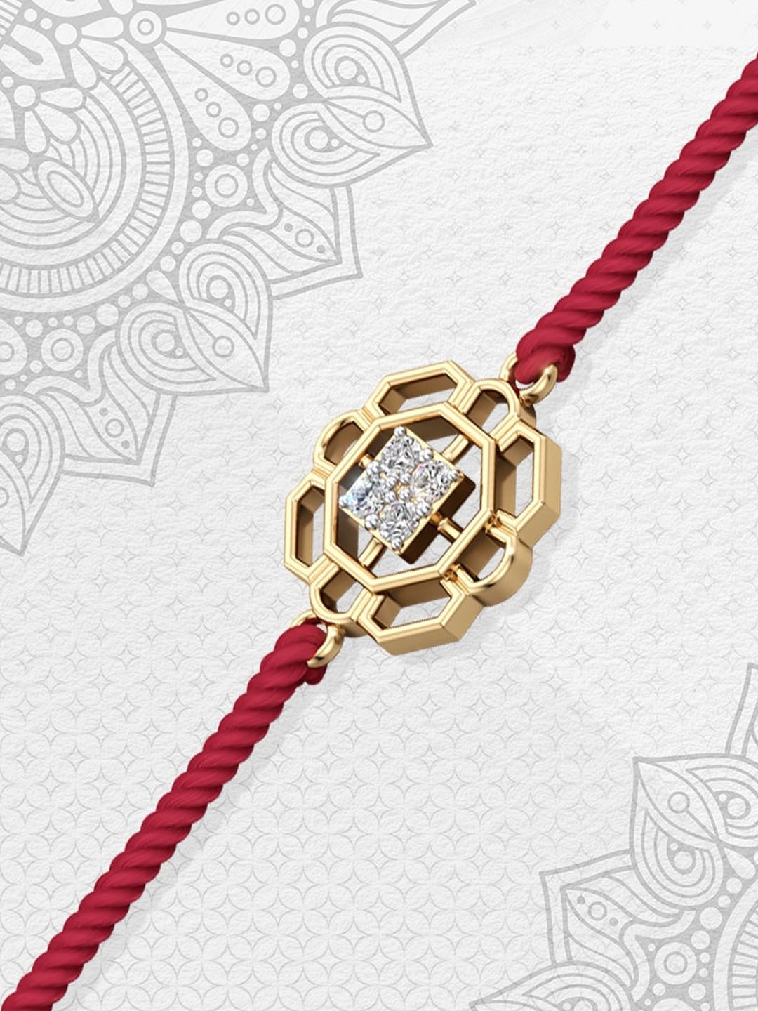 

CRAYTON Men Stone-Studded Rakhi, Gold