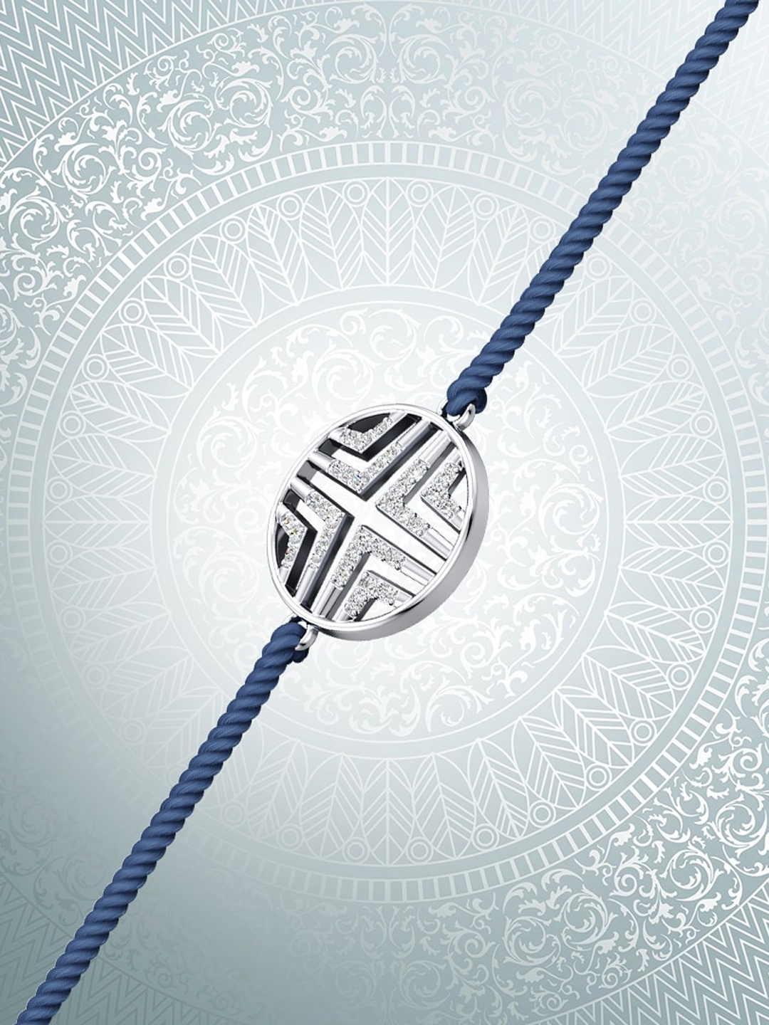 

CRAYTON Men Stone-Studded Rakhi, Silver