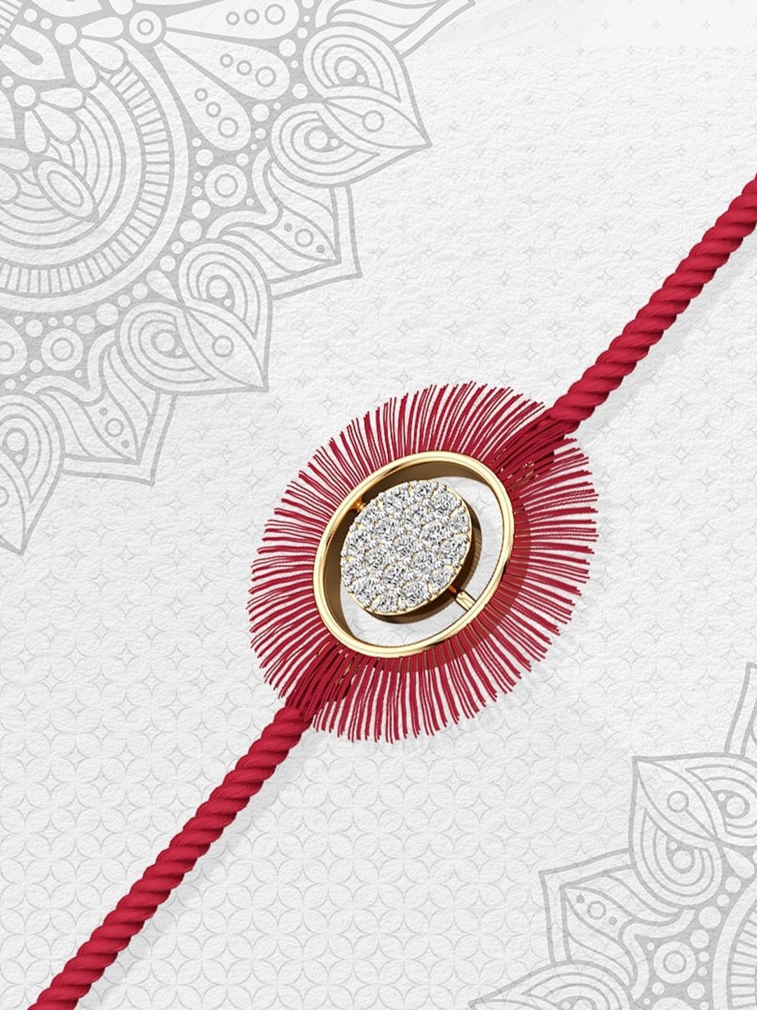 

CRAYTON Solstice Diamond Studded Silver Rakhi, Gold