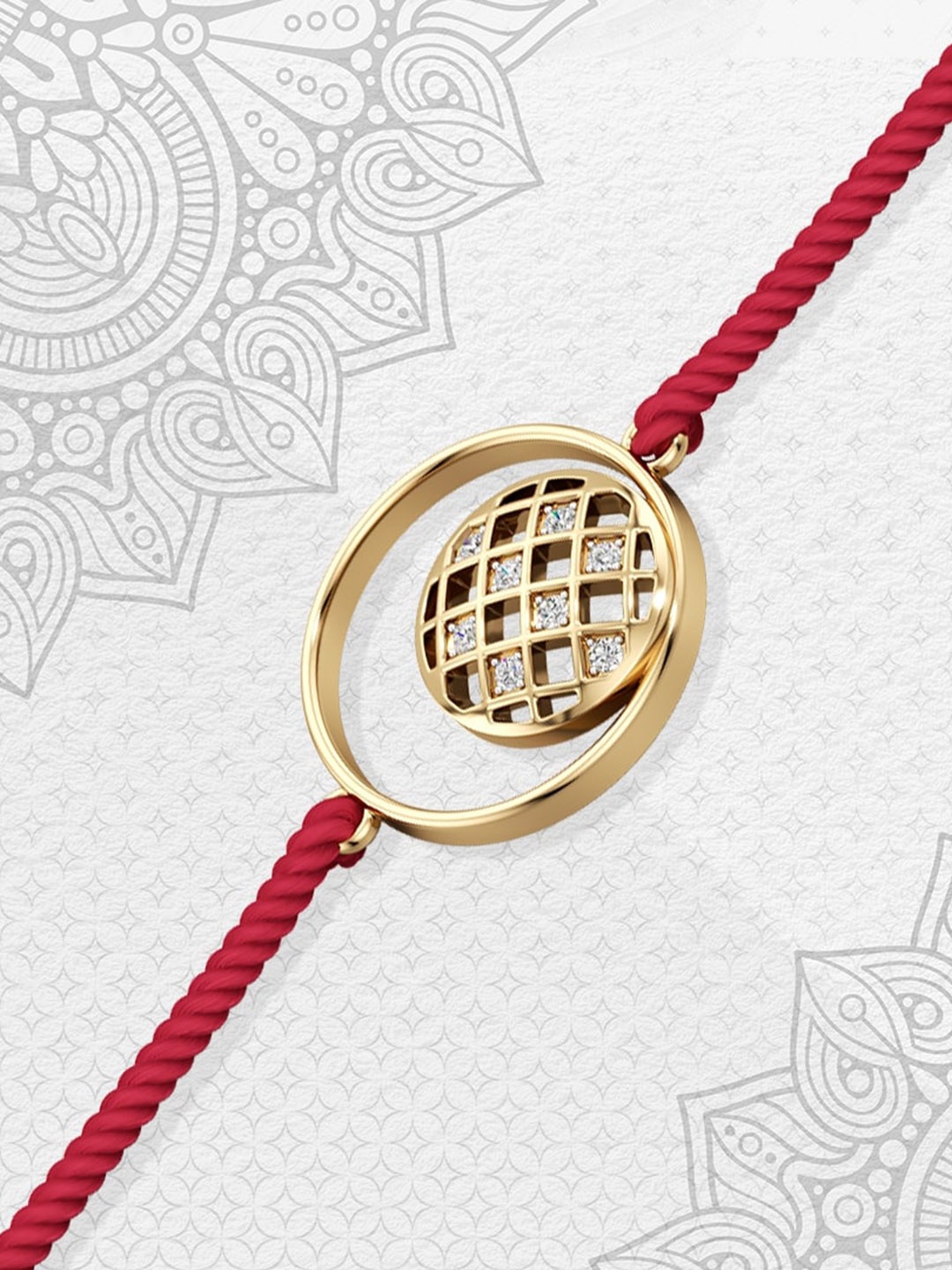 

CRAYTON Men Stone-Studded Rakhi, Gold