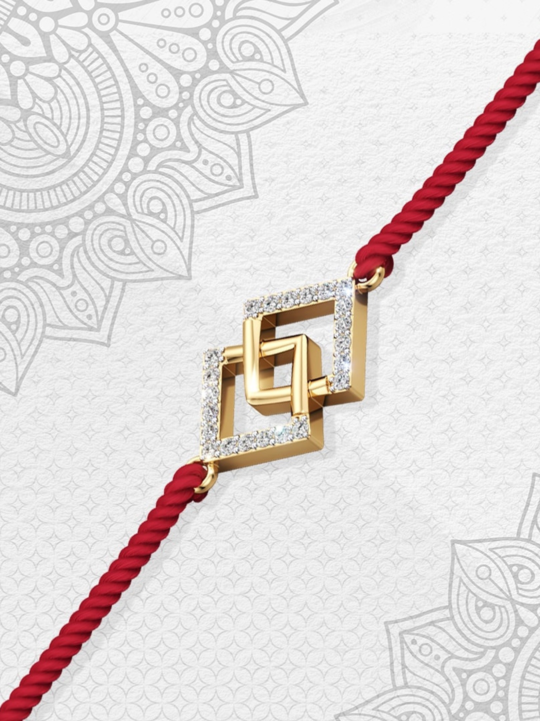 

CRAYTON Diamond Dazzle Silver Rakhi, Gold