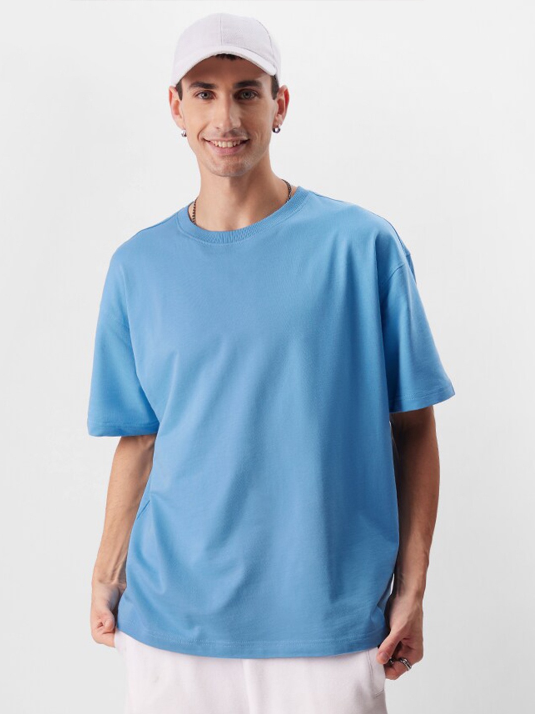 

The Souled Store Blue Round Neck Pure Cotton Oversized T-shirt