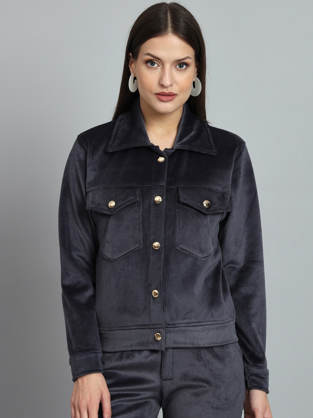 

ANTI CULTURE Corduroy Lightweight Tailored Jacket, Navy blue