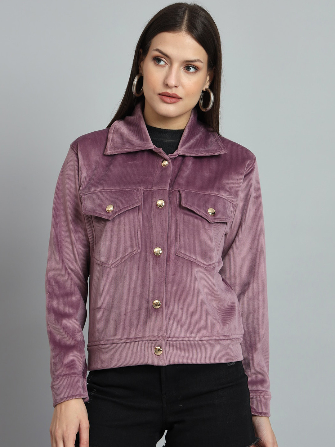 

ANTI CULTURE Corduroy Lightweight Tailored Jacket, Purple