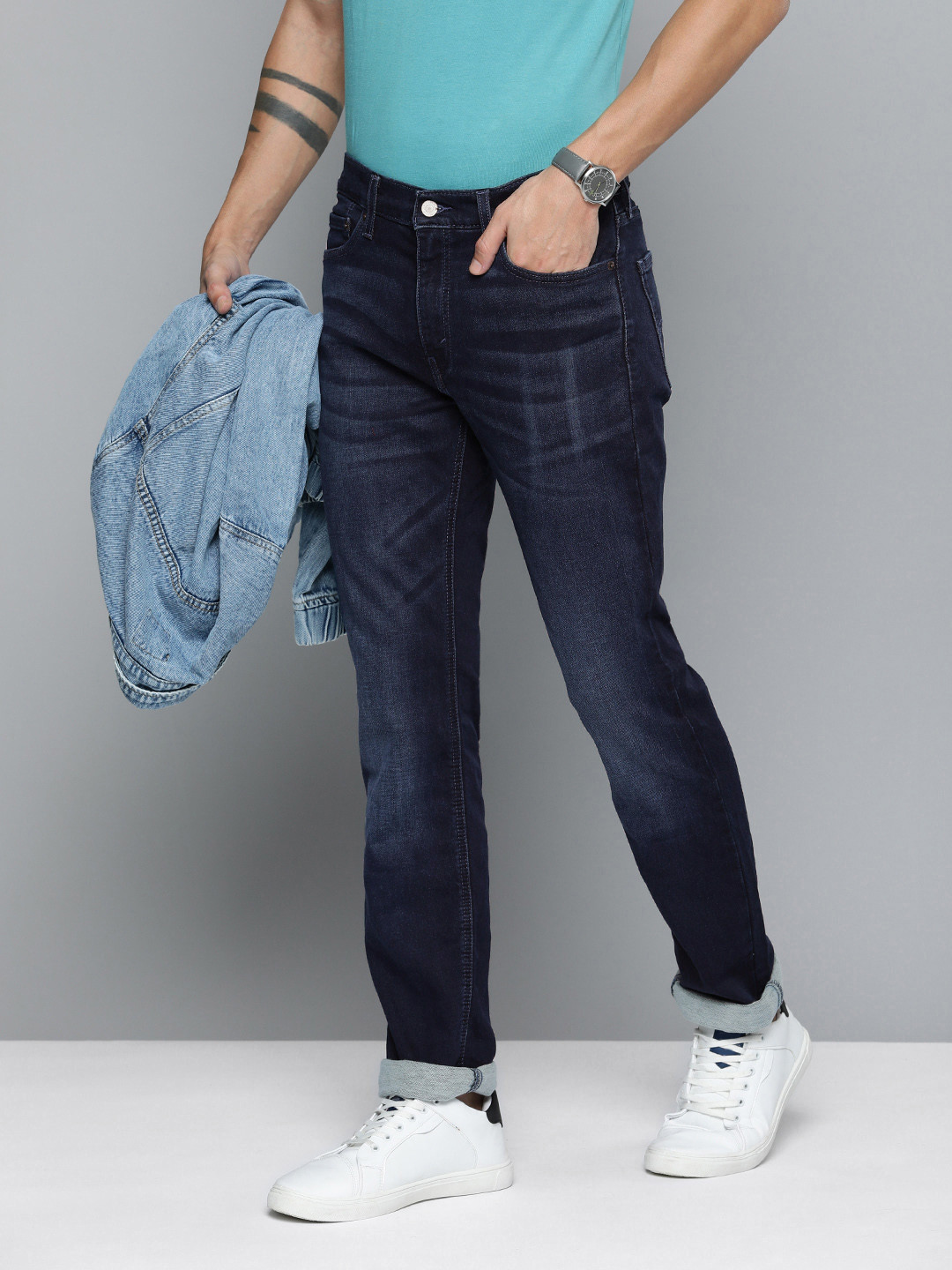 

Levis Men Slim Fit Light Fade Stretchable Jeans, Blue