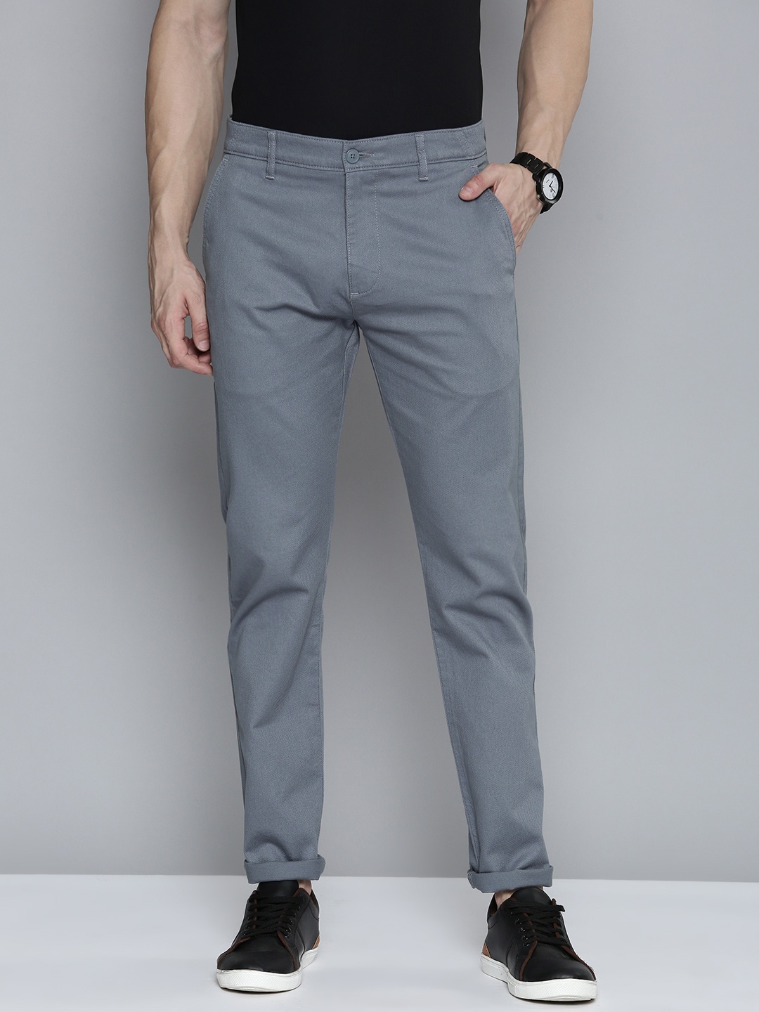 

Levis Men 512 Textured Slim Fit Trousers, Grey