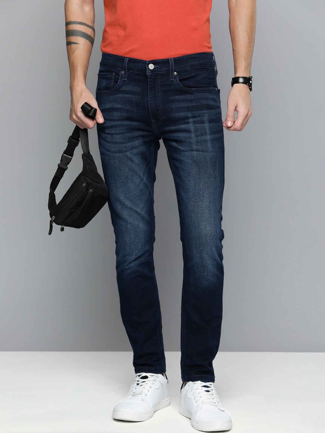 

Levis Men Skinny Fit Heavy Fade Stretchable Jeans, Blue