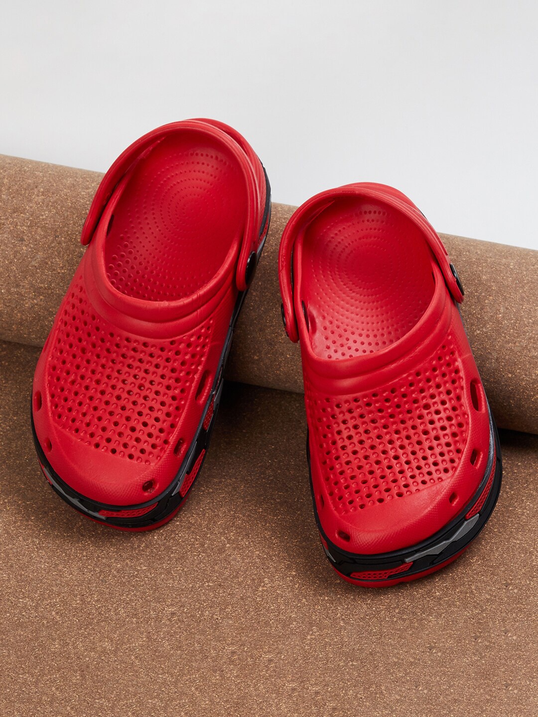 

max Women Self Design Clogs, Red
