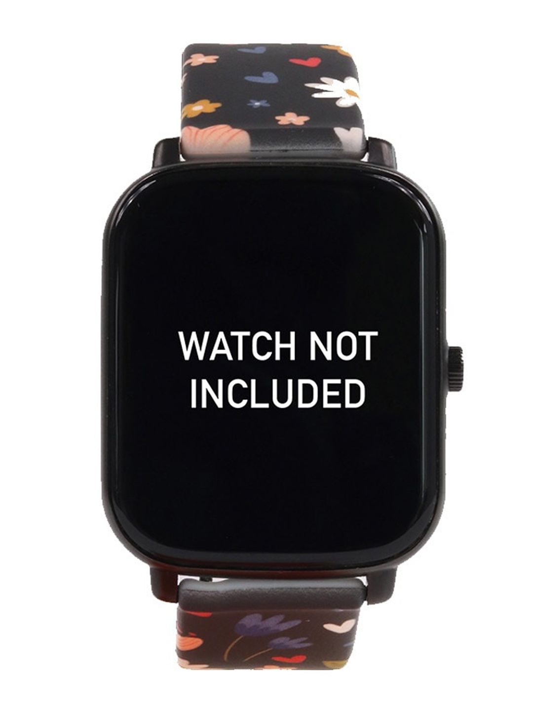 

happywagon Printed Silicone Smartwatch Strap, Black