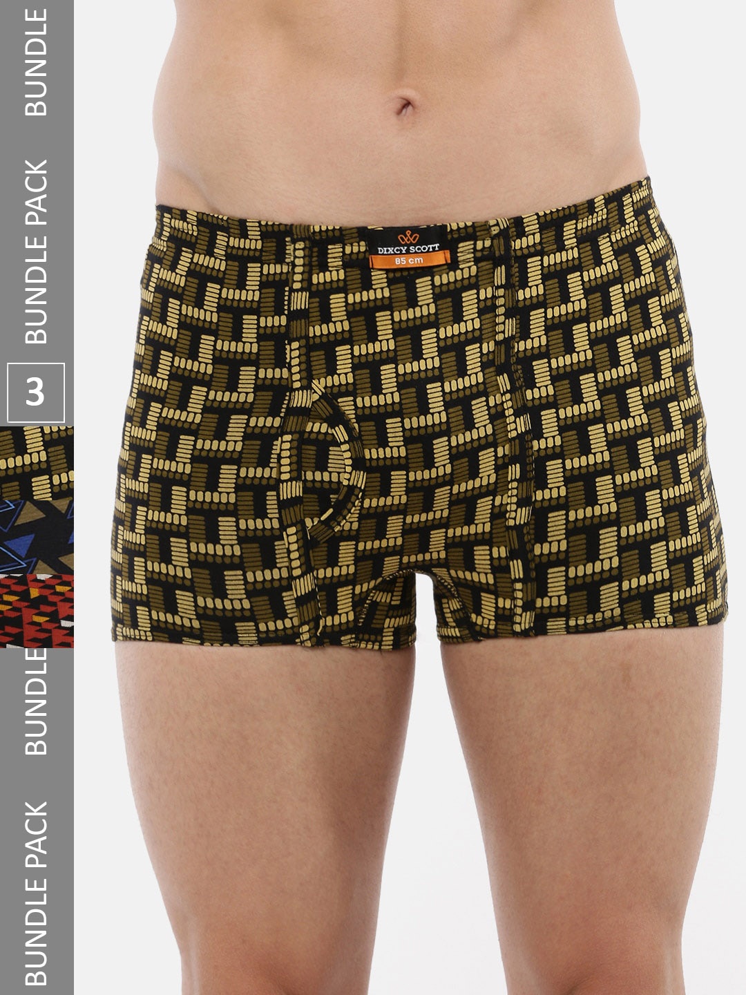 

DIXCY SCOTT Men Pack Of 3 Assorted Pure Cotton Trunks CRAZY TRUNK
