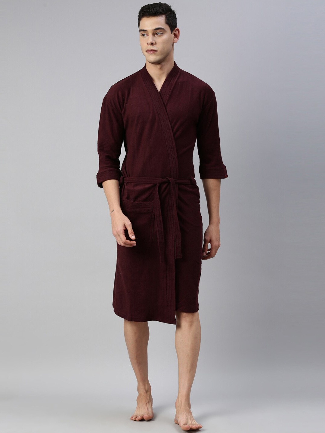 

GOLDSTROMS Men Cotton Bath Robe, Coffee brown