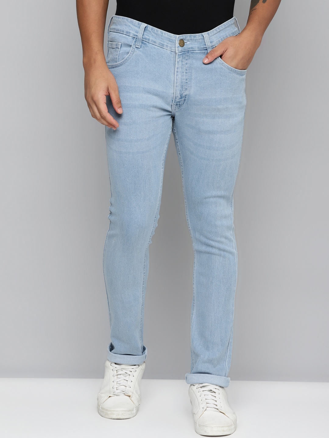 

Allen Cooper Men Relaxed Comfort Fit Clean Look Stretchable Jeans, Blue