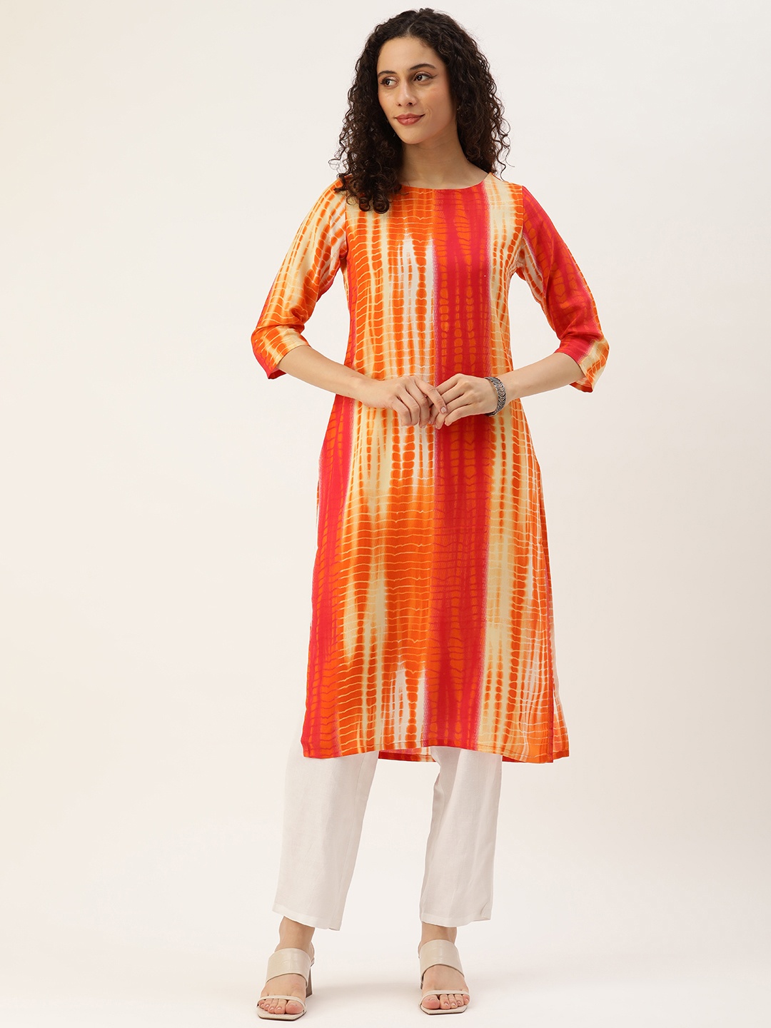 

Saanjh Women Dyed Kurta, Orange