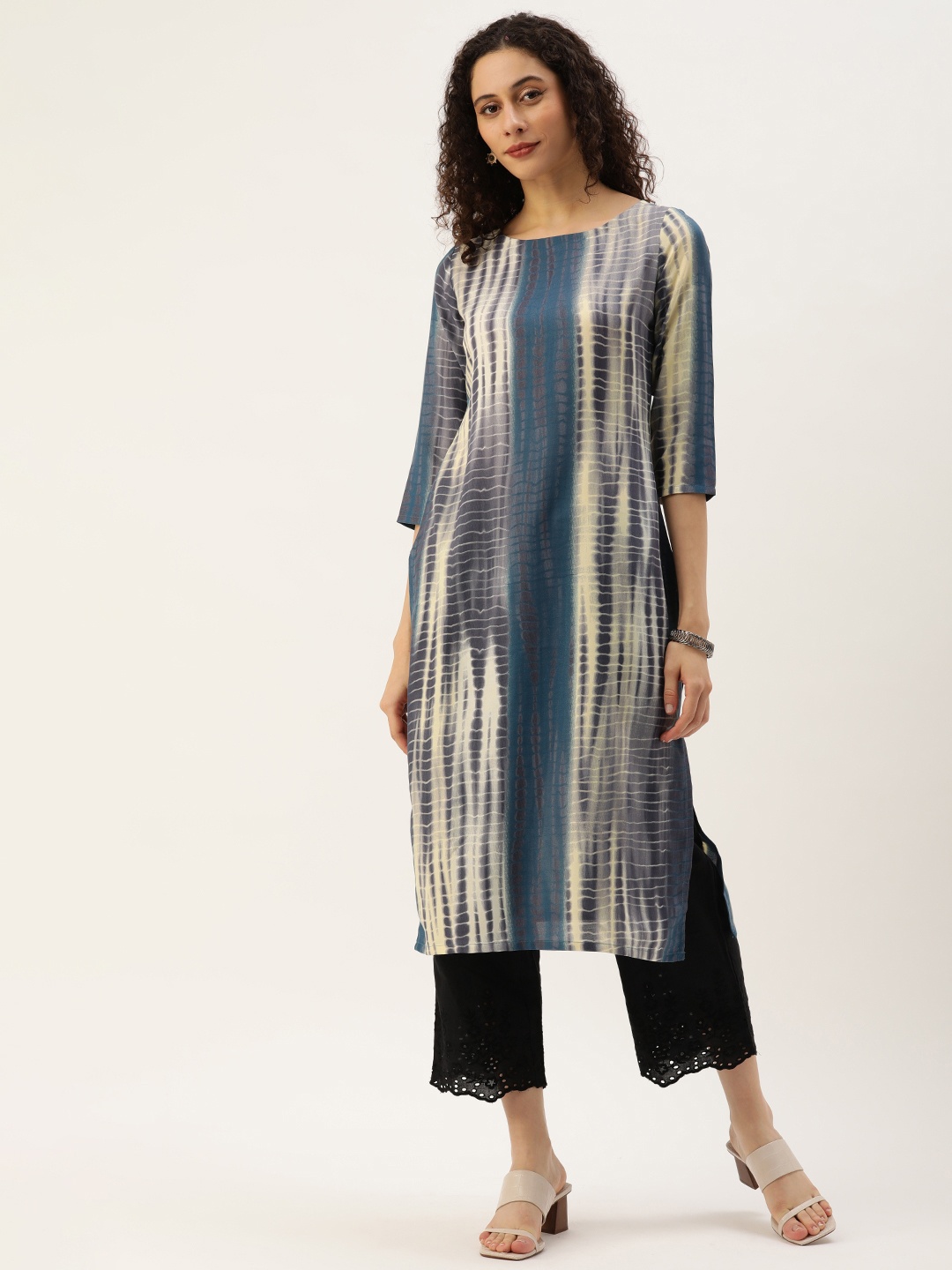 

Saanjh Women Dyed Kurta, Teal