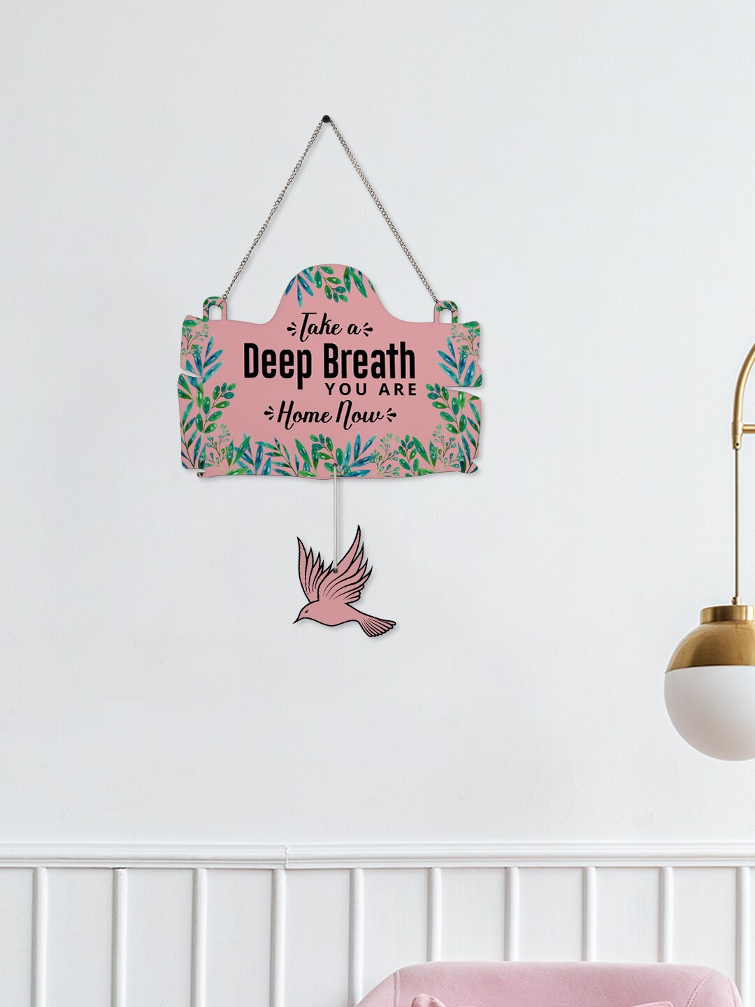 

Crazy Corner Pink & Green Printed Wooden Wall Hanging