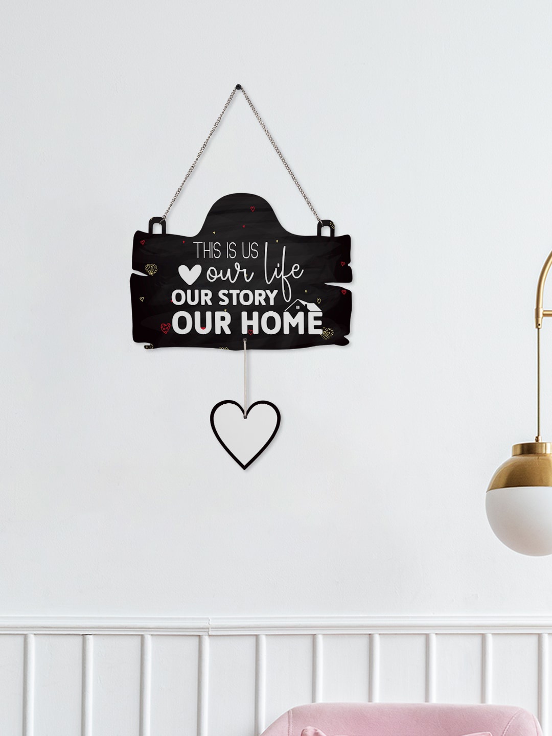 

Crazy Corner Black & White Printed Wooden Wall Decor
