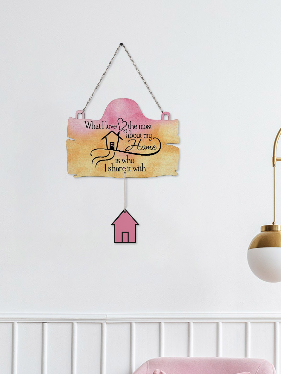 

Crazy Corner Beige & Pink Stylish Text Printed Wall Hanging