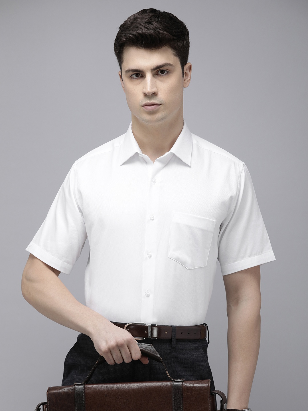 

Van Heusen Men Opaque Cotton Formal Shirt, White