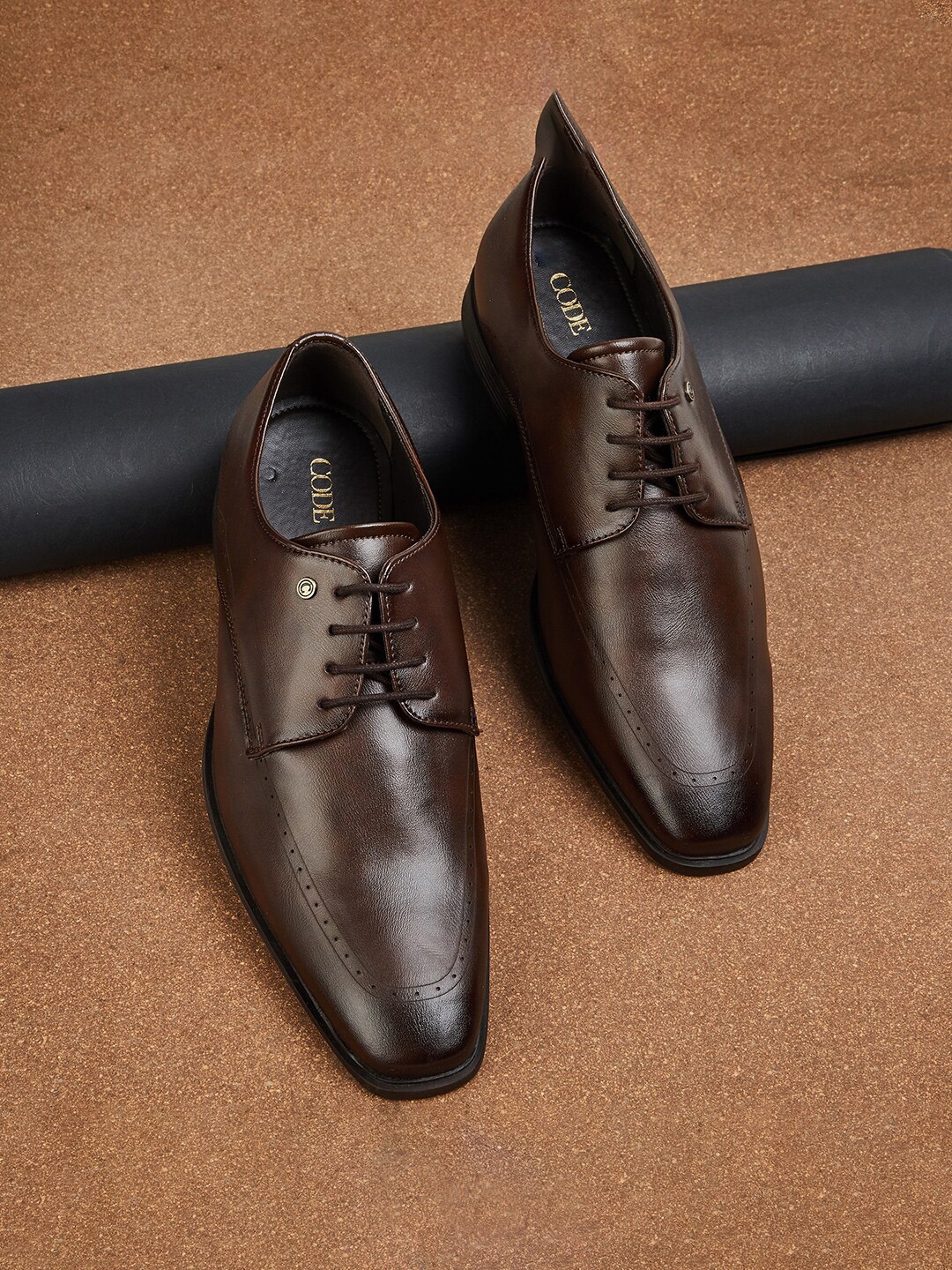 

CODE by Lifestyle Men Textured Formal Derbys, Brown